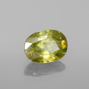 Sfene naturale verde da 1,60 ct, taglio ovale, VVS-VS