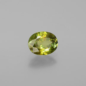 Sfene Verde dorato naturale da 1.39 ct, Taglio ovale, VS