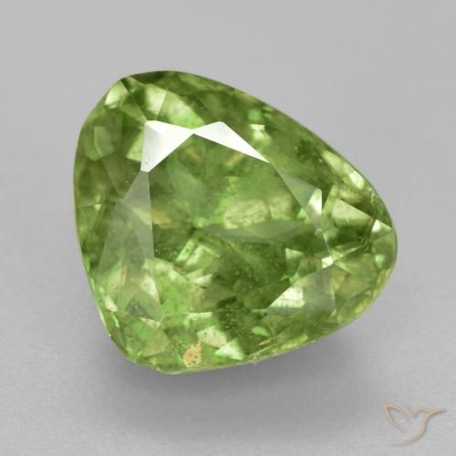 4.97ct Naturale Verde caldo Sfene, Forma a pera, VS-SI