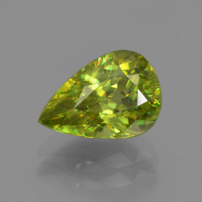 Sfene Verde dorato naturale da 1.90 ct, Forma a pera, VS