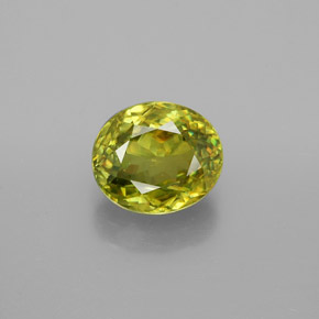 Sfene naturale verde da 1,82 ct, taglio ovale, VS