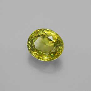 Sfene naturale verde da 1,82 ct, taglio ovale, VS