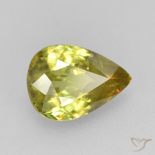 Sfene Verde medio naturale da 1.89 ct, Forma a pera, VS