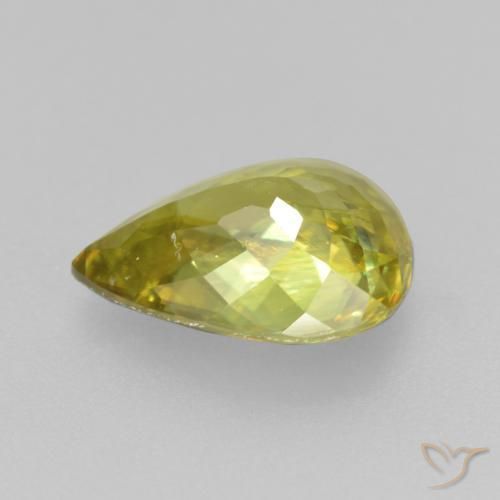 Sfene Verde medio naturale da 1.89 ct, Forma a pera, VS