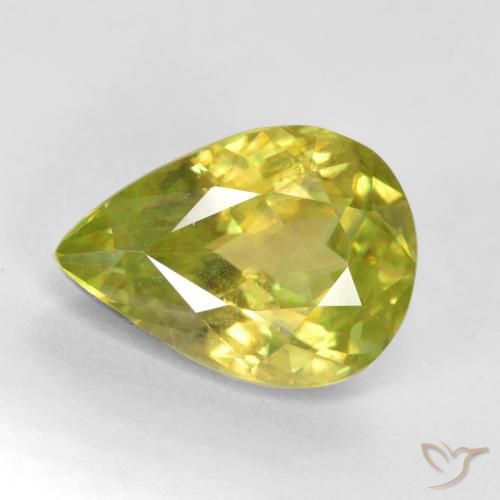 1.93ct Naturale Giallo medio Sfene, Forma a pera, VS