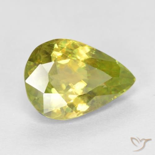 Sfene Giallo medio naturale da 1.93 ct, Forma a pera, VS