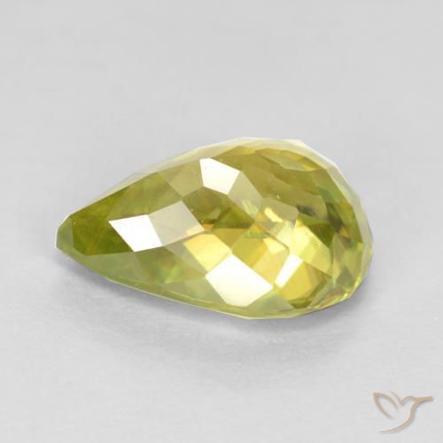 Sfene Giallo medio naturale da 1.93 ct, Forma a pera, VS
