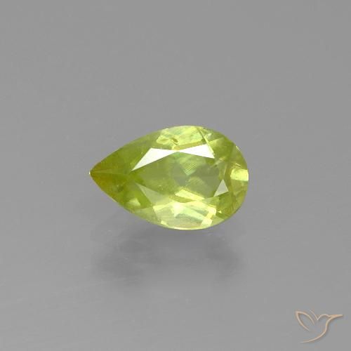 1.25ct Naturale Giallo chiaro Sfene, Forma a pera, VS-SI
