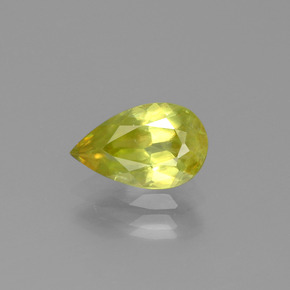 Sfene Verde dorato naturale da 1.44 ct, Forma a pera, VS-SI
