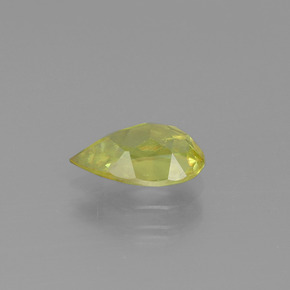 Sfene Verde dorato naturale da 1.44 ct, Forma a pera, VS-SI