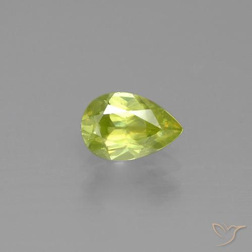 0.84ct Naturale Limone giallo Sfene, Forma a pera, VS