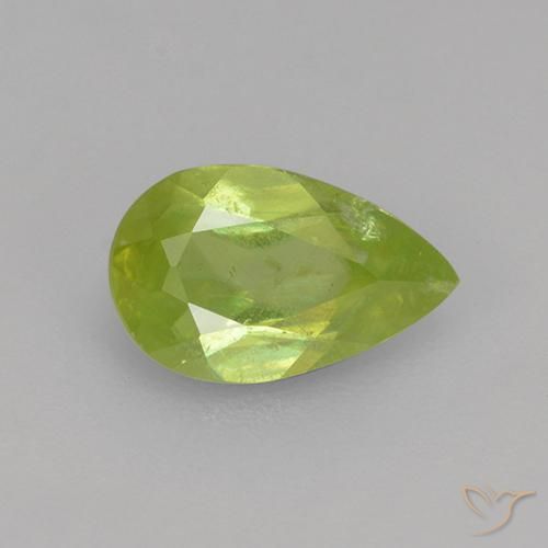 0.75ct Naturale Giallo chiaro Sfene, Forma a pera, VS-SI