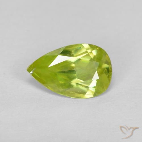 0.82ct Naturale Giallo chiaro Sfene, Forma a pera, VS
