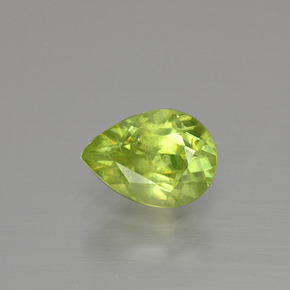 Sfene naturale verde da 1,18 ct, taglio a pera, VS-SI
