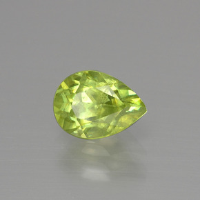 Sfene naturale verde da 1,18 ct, taglio a pera, VS-SI