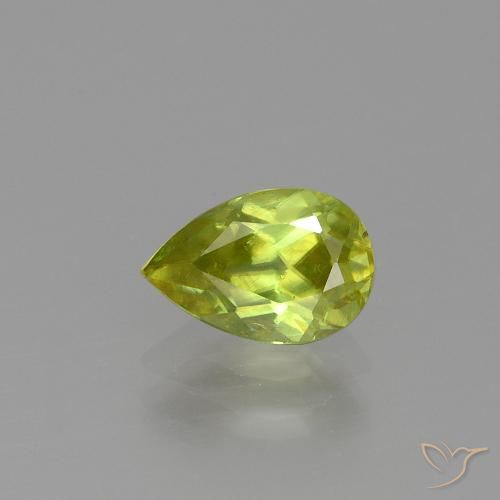 1.10ct Naturale Limone giallo Sfene, Forma a pera, VS