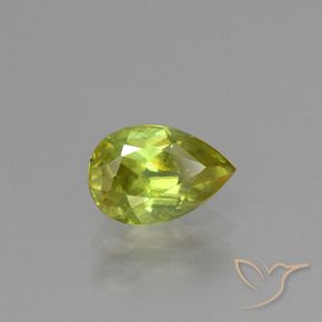 Sfene Limone giallo naturale da 1.10 ct, Forma a pera, VS