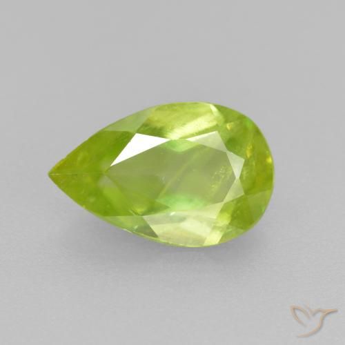 1.19ct Naturale Giallo limone brillante Sfene, Forma a pera, VS-SI