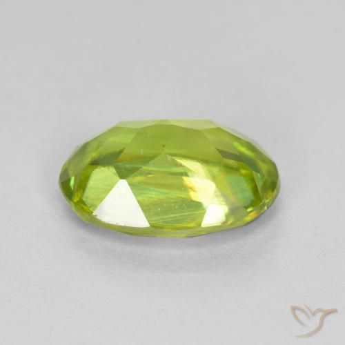 Sfene Verde brillante naturale da 1.41 ct, Ovale, VS-SI