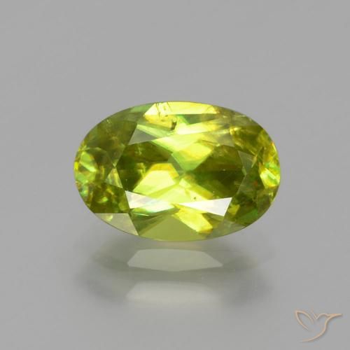 Sfene Verde brillante naturale da 1.76 ct, Ovale, SI