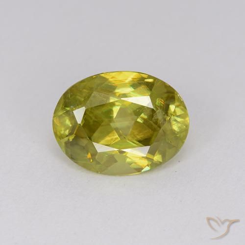 1.80ct Naturale Limone giallo Sfene, Ovale, SI