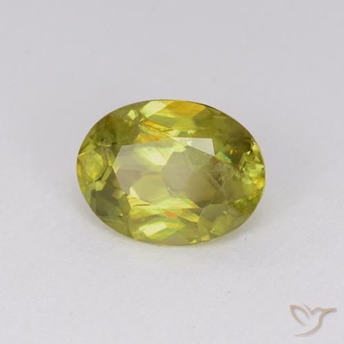 Sfene Limone giallo naturale da 1.80 ct, Ovale, SI