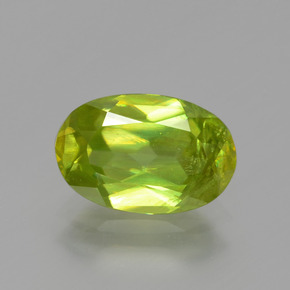 Sfene Verde dorato naturale da 1.65 ct, Taglio ovale, VS-SI