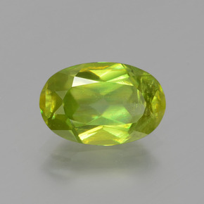 Sfene Verde dorato naturale da 1.65 ct, Taglio ovale, VS-SI
