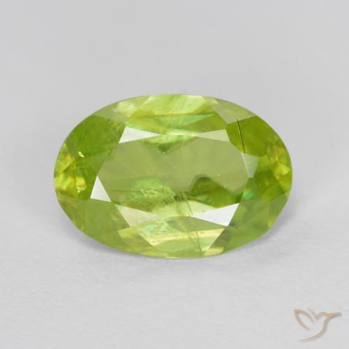 1.46ct Naturale Giallo chiaro Sfene, Ovale, SI