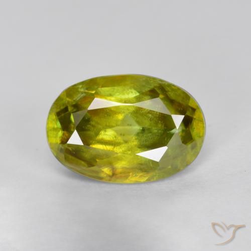 1.40ct Naturale Giallo medio Sfene, Ovale, SI