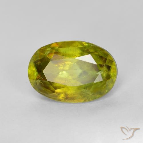 Sfene Giallo medio naturale da 1.40 ct, Ovale, SI