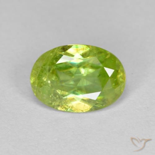 Sfene Giallo limone brillante naturale da 1.24 ct, Taglio ovale, SI