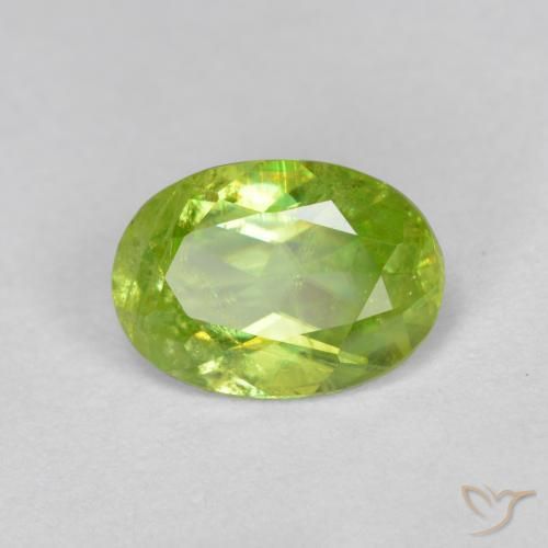 Sfene Giallo limone brillante naturale da 1.24 ct, Taglio ovale, SI