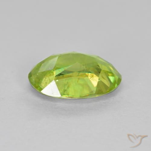 Sfene Giallo limone brillante naturale da 1.24 ct, Taglio ovale, SI