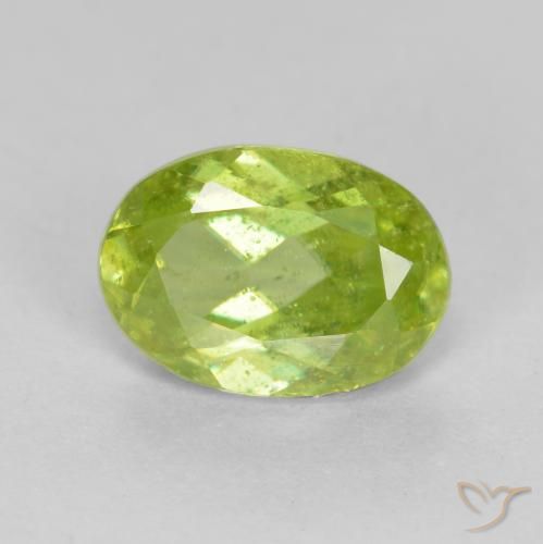 1.12ct Naturale Verde brillante Sfene, Ovale, SI