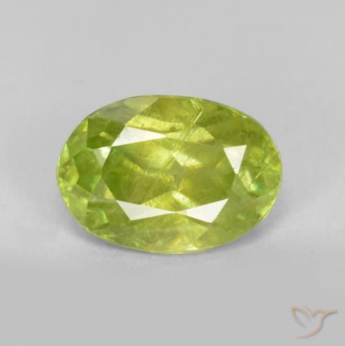 1.15ct Naturale Verde brillante Sfene, Ovale, SI