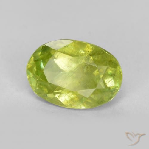 Sfene Verde brillante naturale da 1.15 ct, Ovale, SI