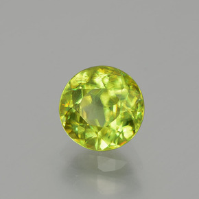 Sfene Verde dorato naturale da 1.20 ct, Taglio rotondo, SI