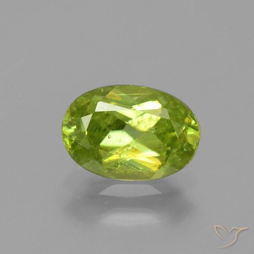 Sfene Verde brillante naturale da 1.30 ct, Taglio ovale, SI