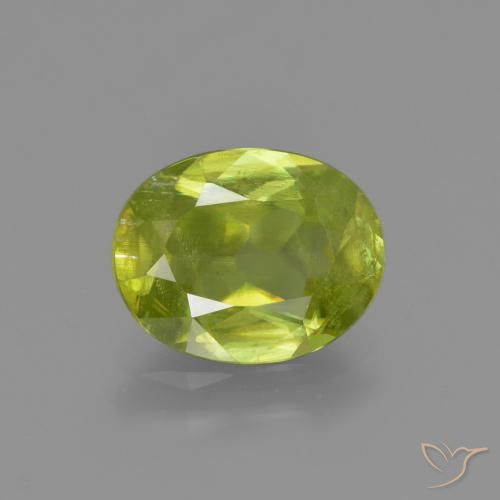2.13ct Naturale Giallo medio Sfene, Ovale, SI