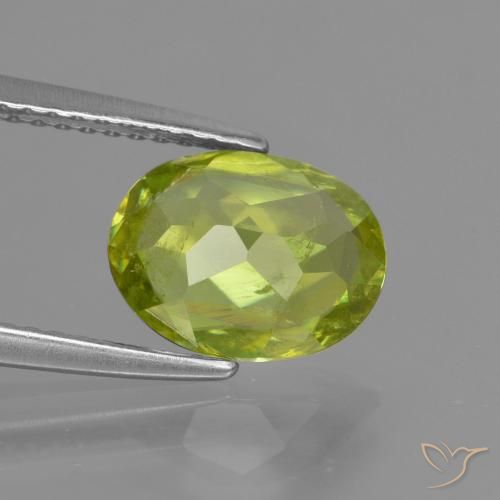 Sfene Giallo medio naturale da 2.13 ct, Ovale, SI