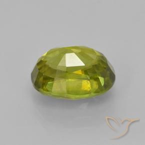 Sfene Caldo bosco verde naturale da 3.03 ct, Ovale, VS-SI