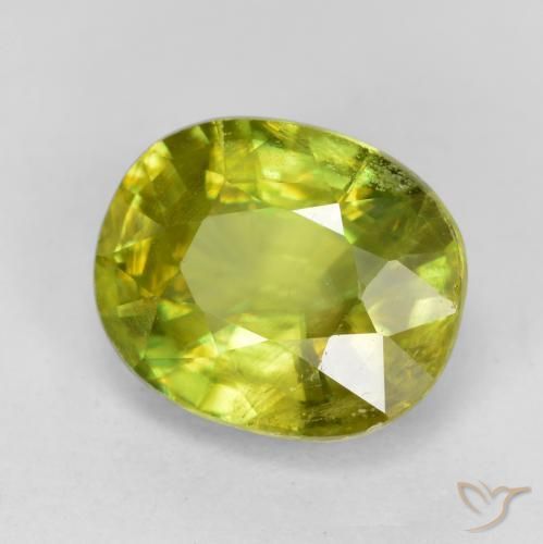 Sfene Verde medio naturale da 1.75 ct, Ovale, VS-SI