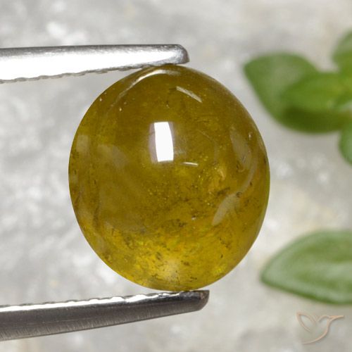 3.20ct Naturale Giallo medio Sfene, Ovale, Traslucido