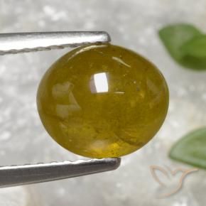 Sfene Giallo medio naturale da 3.20 ct, Ovale, Traslucido