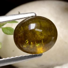 Sfene dorato verdastro naturale da 2,92 ct, taglio ovale, traslucido