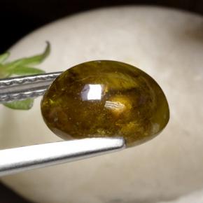 Sfene dorato verdastro naturale da 2,92 ct, taglio ovale, traslucido