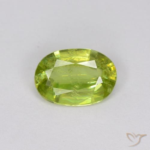 0.74ct Naturale Verde brillante Sfene, Ovale, VS-SI