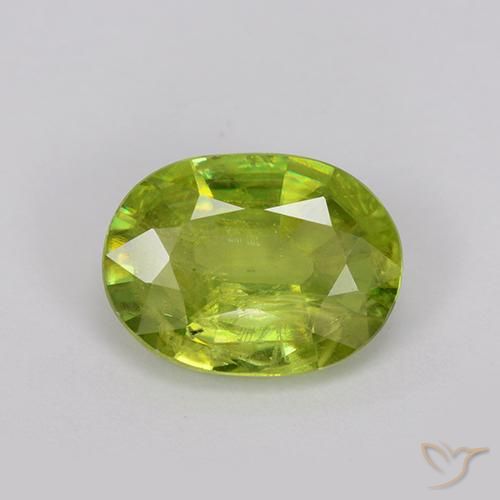 1.54ct Naturale Verde brillante Sfene, Ovale, VS-SI