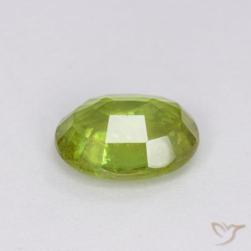 Sfene Verde brillante naturale da 1.23 ct, Ovale, VS-SI